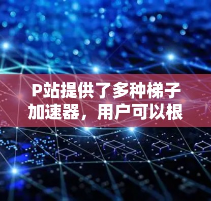 P站提供了多种梯子加速器,用户可以根据自己的需求选择合适的加速器。以下是一些主要的加速器及其特点 P站提供了多种梯子加速器,用户可以根据自己的需求选择合适的加速器。以下是一些主要的加速器及其特点