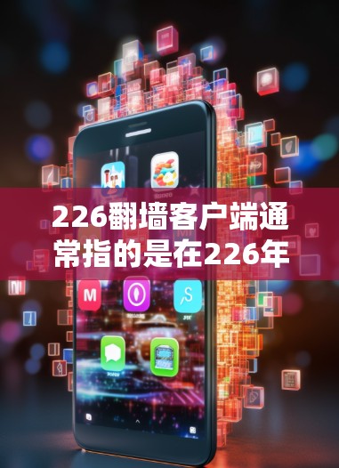 226翻墙客户端通常指的是在226年通过翻墙技术访问到一个应用或网站的客户端。翻墙是通过改变IP地址或使用防火墙技术,从一个服务器到另一个服务器访问其他服务器的技术。以下是一些可能的步骤或建议 226翻墙客户端通常指的是在226年通过翻墙技术访问到一个应用或网站的客户端。翻墙是通过改变IP地址或使用防火墙技术,从一个服务器到另一个服务器访问其他服务器的技术。以下是一些可能的步骤或建议